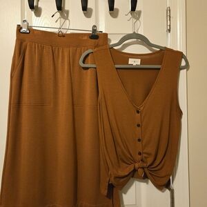 Lou & Grey Matching Skirt Set - Burnt Orange